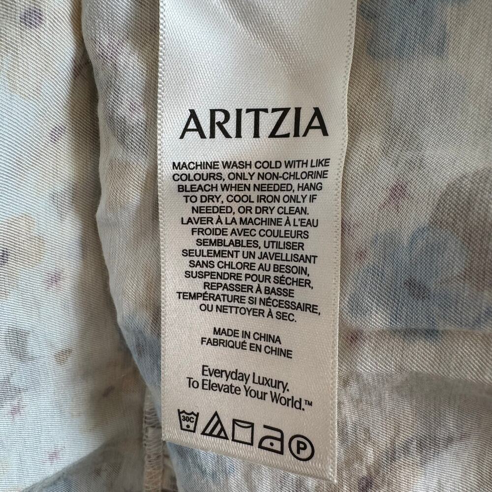 Aritzia Wilfred Volume Skirt LT Birch Yellow Floral Tiered Maxi Flowy Boho NWT-M - Picture 9 of 13